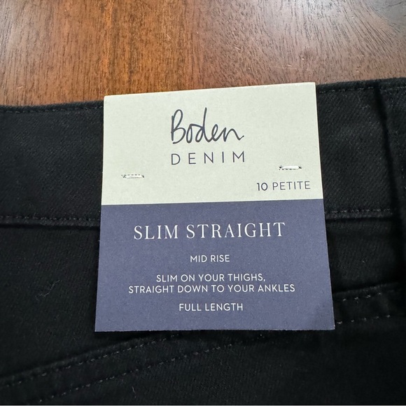 New! Boden Slim Straight Black Jeans Size 6P - Picture 4 of 10
